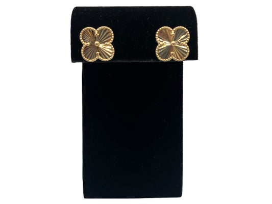 14k Gold Clover Stud Earrings