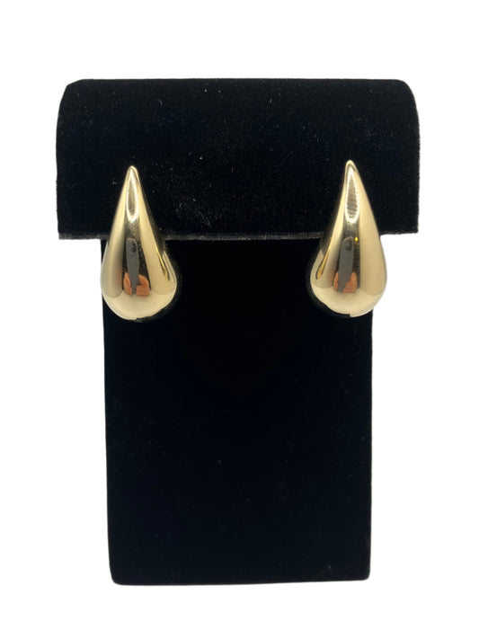 14k Gold Shiny Teardrop Earring