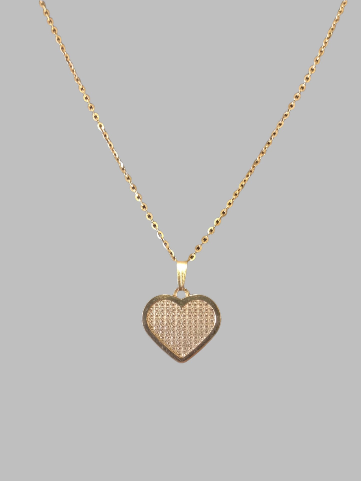 14k Gold Diamond Cut Heart Pendant