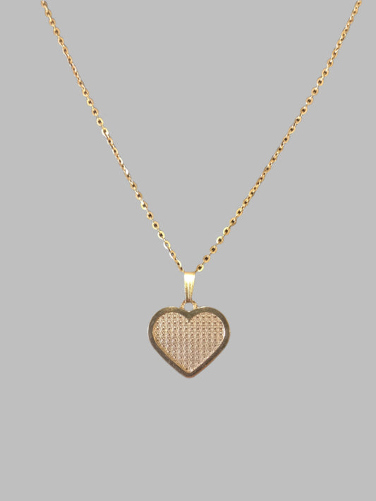 14k Gold Diamond Cut Heart Pendant