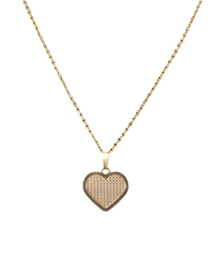 14k Gold Diamond Cut Heart Pendant