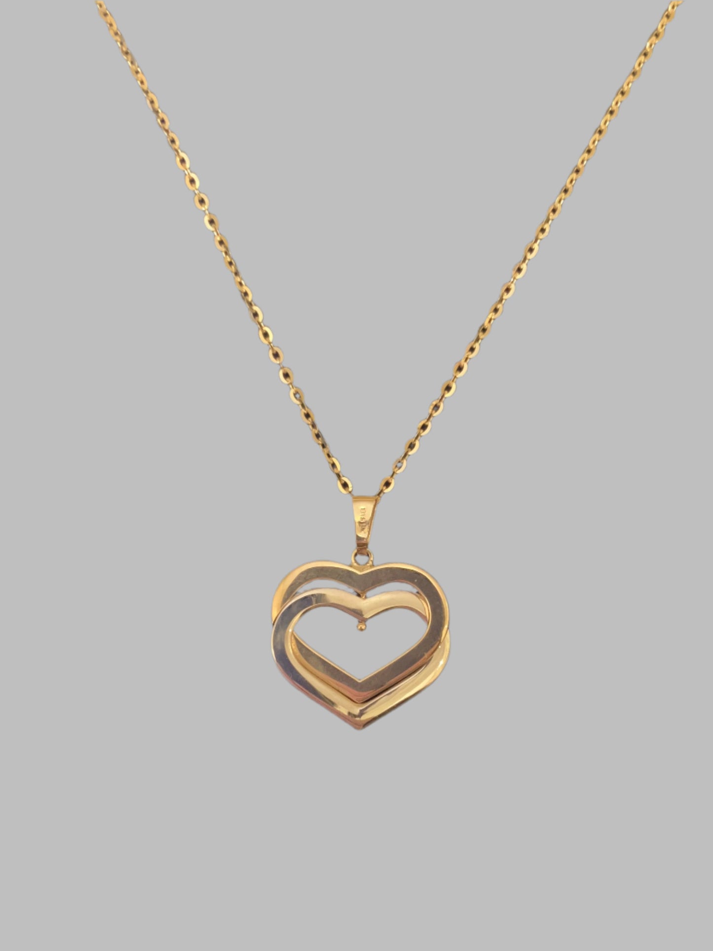 14K Gold Two-Tone Heart Pendant