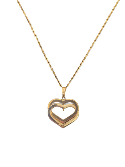 14k Gold Two-Tone Heart Pendant