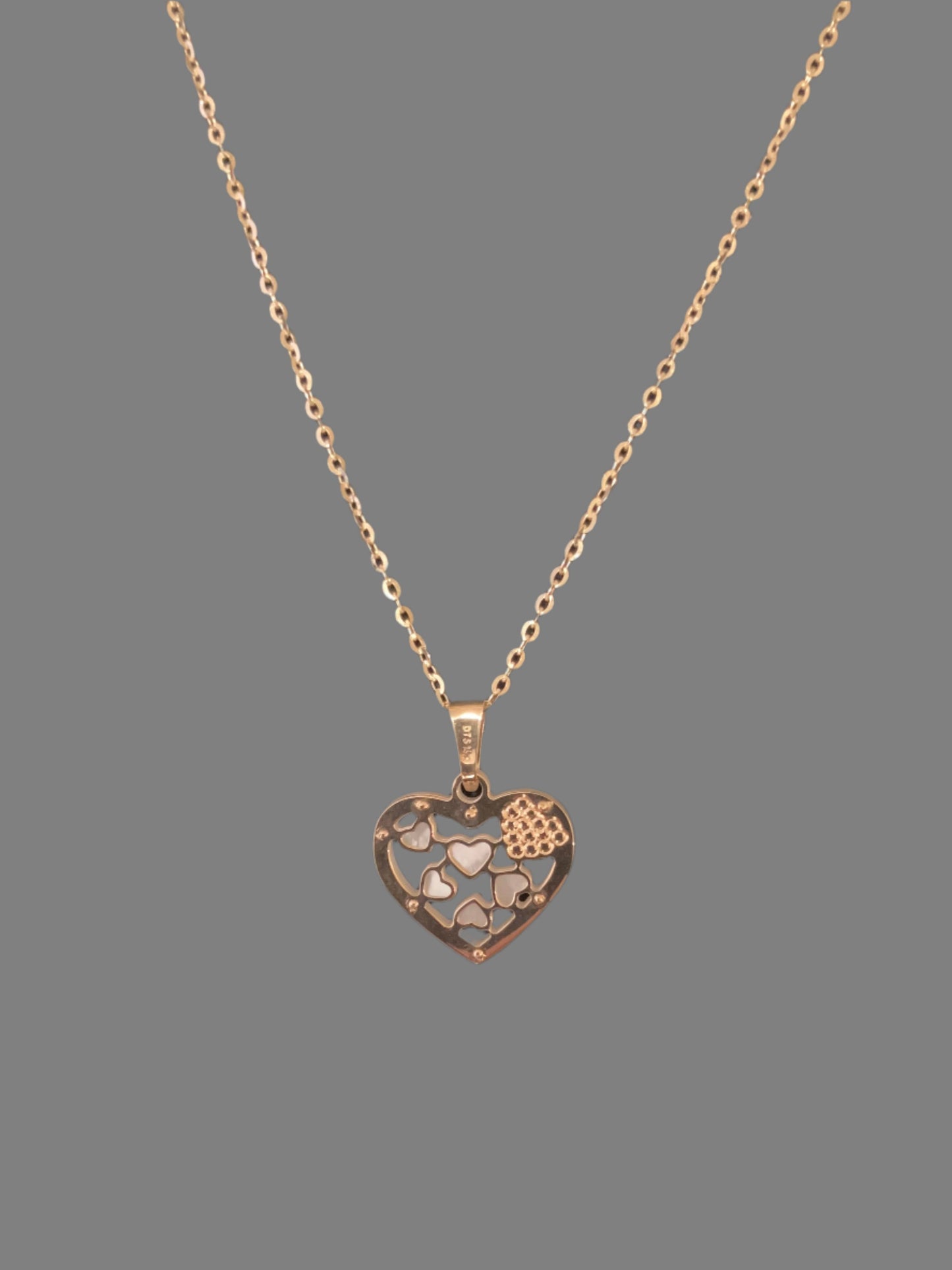 14k Gold Hearts within Heart Pendant