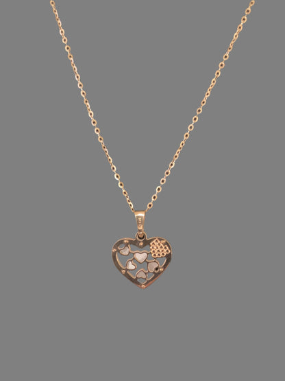 14k Gold Hearts within Heart Pendant