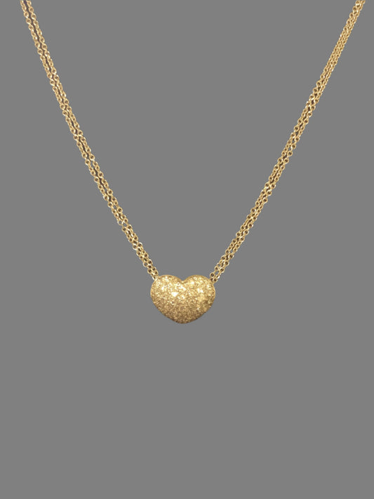 14k White Gold Real Diamond Heart Necklace