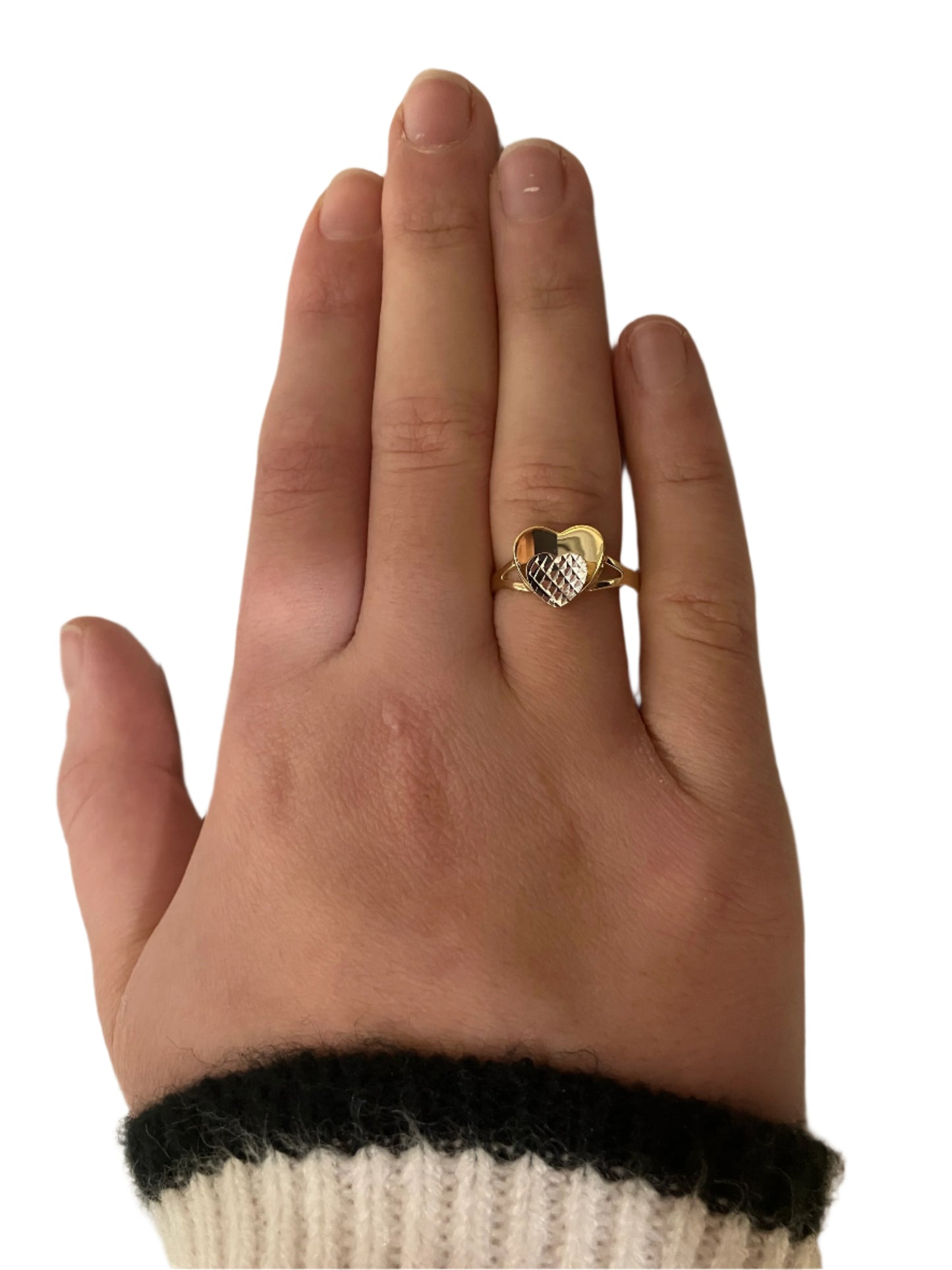 14k Double Heart Ring