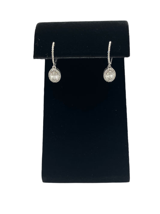 14k Gold Hanging Diamond Earrings