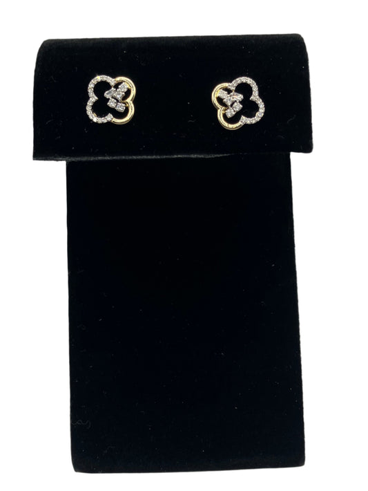 14k Gold Clover Diamond Studs