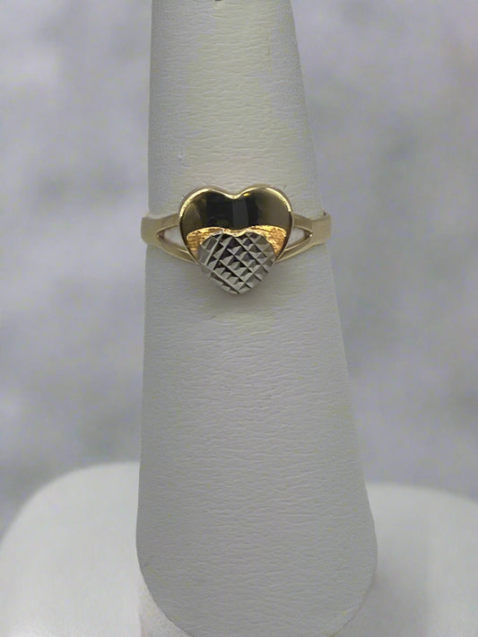 14k Double Heart Ring