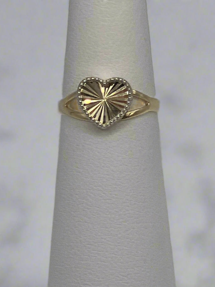 14k Starburst Heart Ring