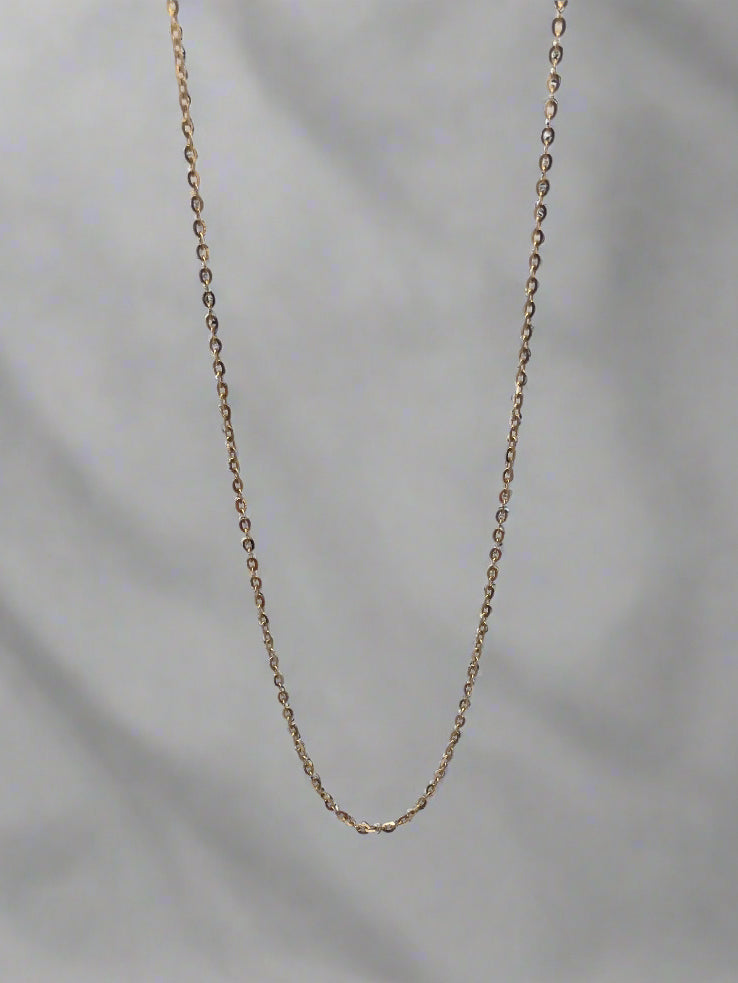 14k Gold Adjustable Cable Chain (16-18 inches)