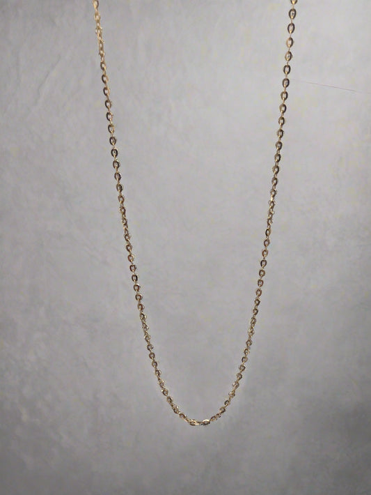 14k Gold Adjustable Cable Chain (14-16 inches)