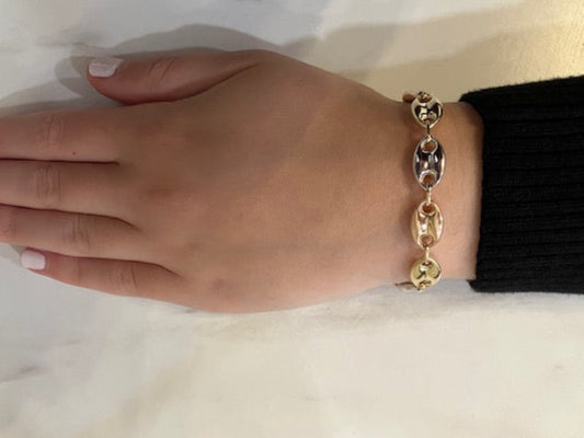14k Gold Tricolor Links Bracelet
