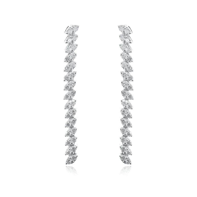 14K Lab Grown Diamond Marquise Tennis Earrings