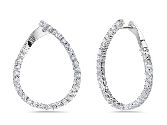 14K "J" Lab Grown Diamond Hoop Earrings