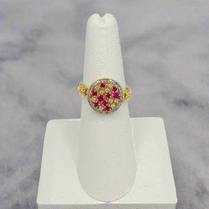 14k Ruby and Diamond Cirlce Ring