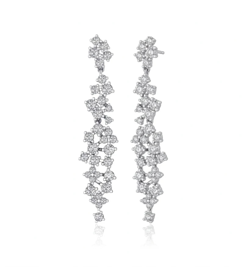 14k Lab Grown Diamond Dangling Earrings