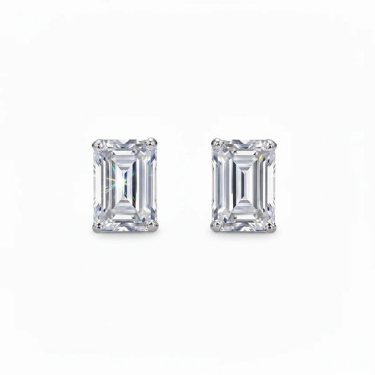 14k Lab Grown Diamond Emerald Studs