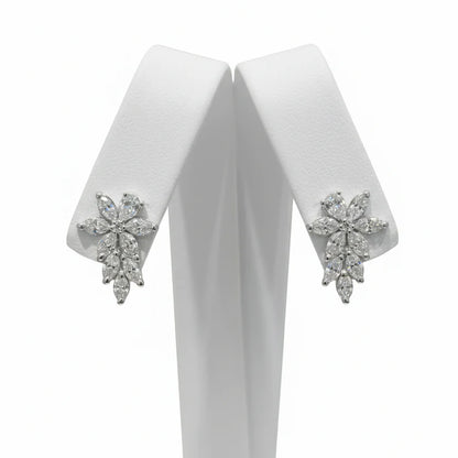 14k Lab Grown Diamond Vine Cluster Earrings
