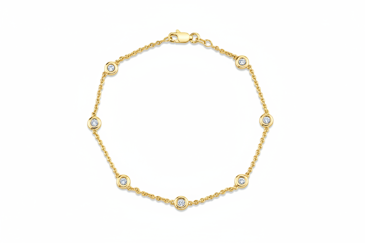 14k Lab Grown Diamond By The Yard Bracelet