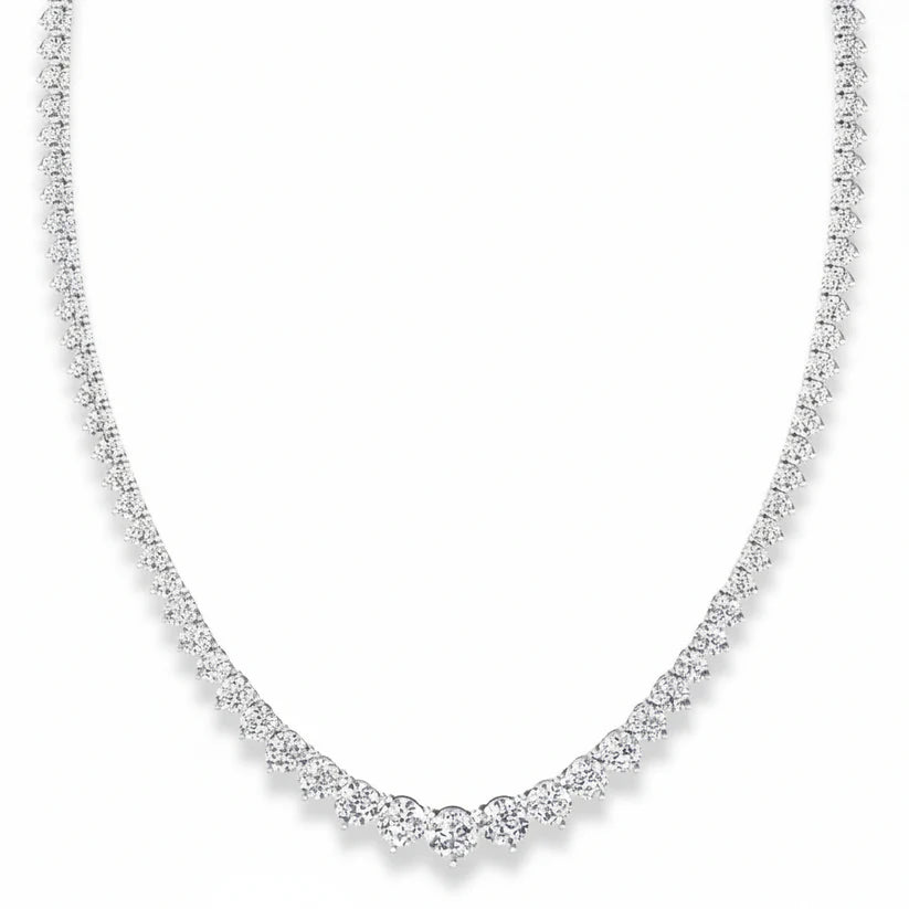 14k Lab Grown Diamond Graduated Tennis Necklace