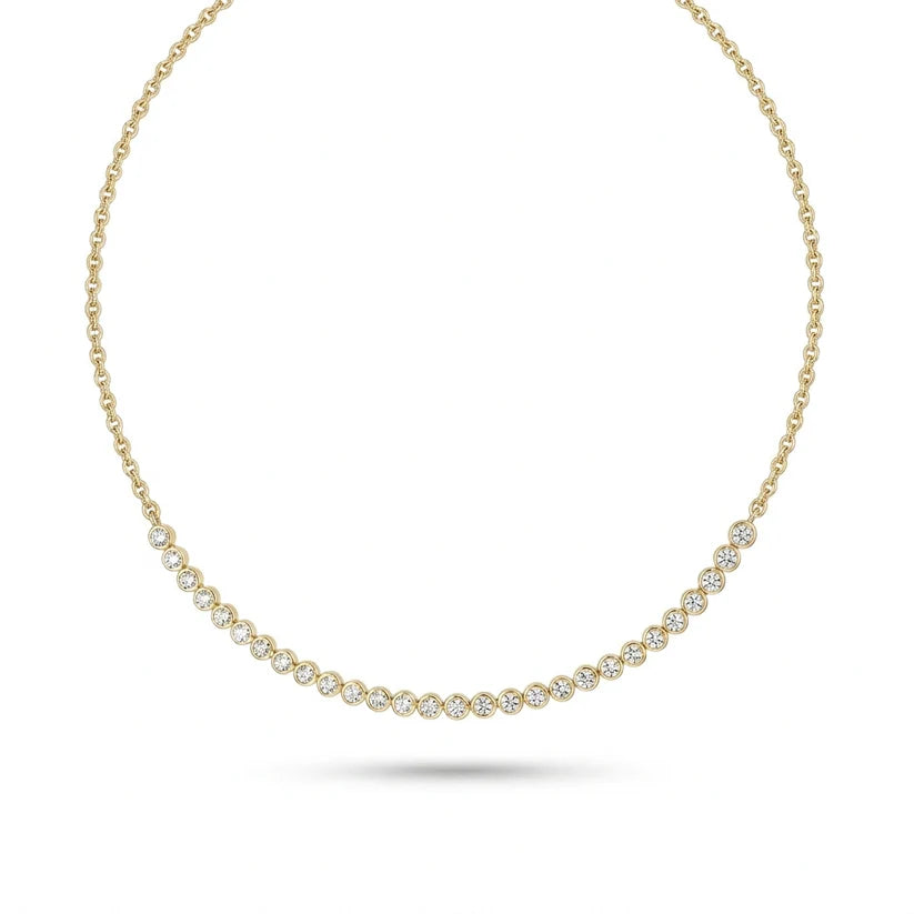 14k Lab Grown Diamond Bezel Necklace