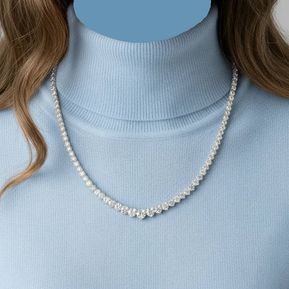 14k Lab Grown Diamond Graduated Tennis Necklace