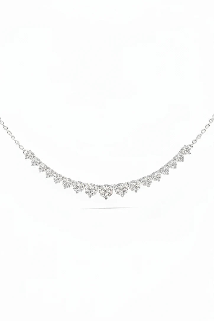 14k Lab Grown Diamond Graduated Tennis Necklace