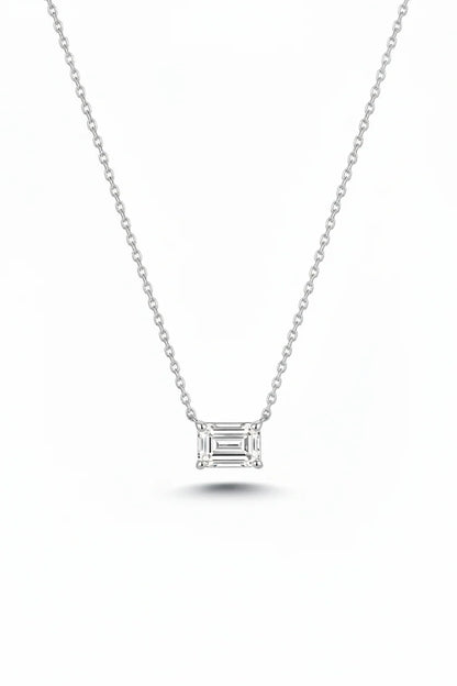 14k Lab Grown Diamond Emerald Cut Necklace