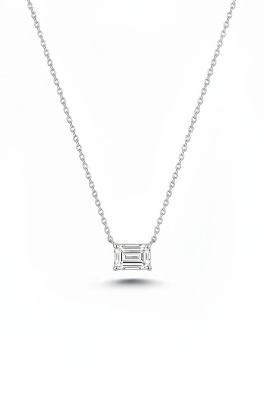 14k Lab Grown Diamond Emerald Cut Necklace