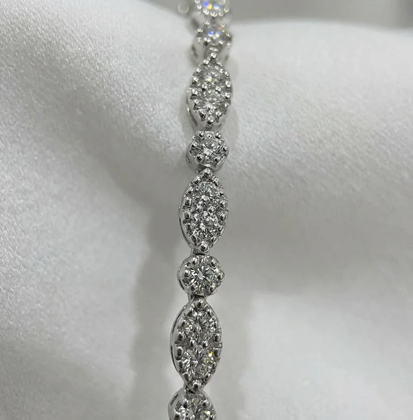 14k Lab Grown Diamond Marquise and Round Shaped Bracelet