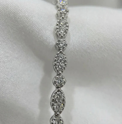 14k Lab Grown Diamond Marquise and Round Shaped Bracelet