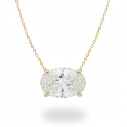 14k Lab Grown Diamond Oval Cut Necklace