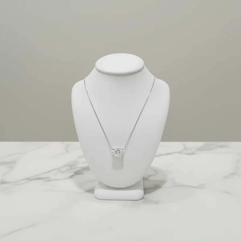 14k Lab Grown Diamond Oval Cut Necklace
