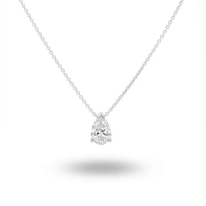 14k Lab Grown Diamond Pear Cut Necklace