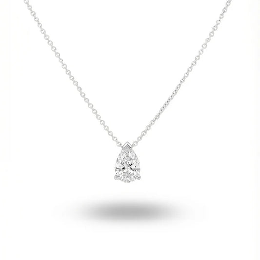 14k Lab Grown Diamond Pear Cut Necklace