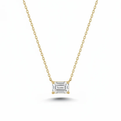 14k Lab Grown Diamond Emerald Cut Necklace