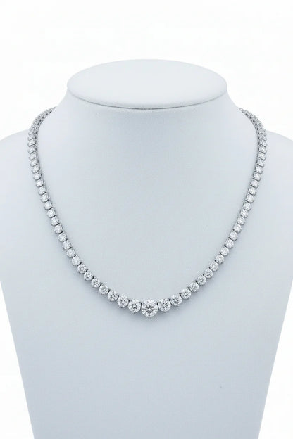 14k Lab Grown Diamond Graduated Tennis Necklace