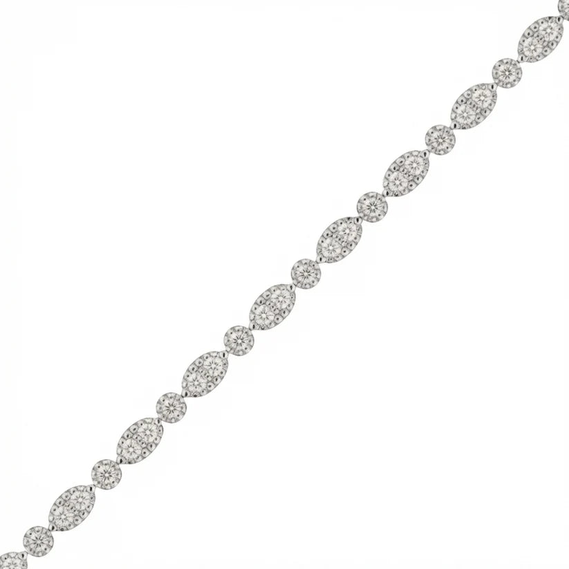 14k Lab Grown Diamond Marquise and Round Shaped Bracelet