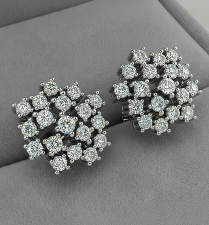 14k Lab Grown Diamond Cluster Earrings