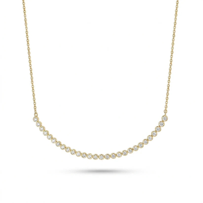 14k Lab Grown Diamond Bezel Necklace