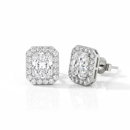 14k Lab Grown Diamond Halo Earrings