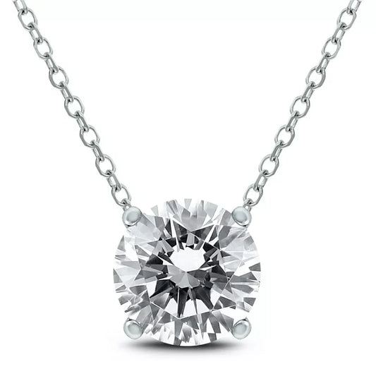 14k Gold Top Quality Lab Grown Diamond Solitaire Necklace