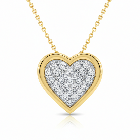 14k Gold Diamond Heart Necklace
