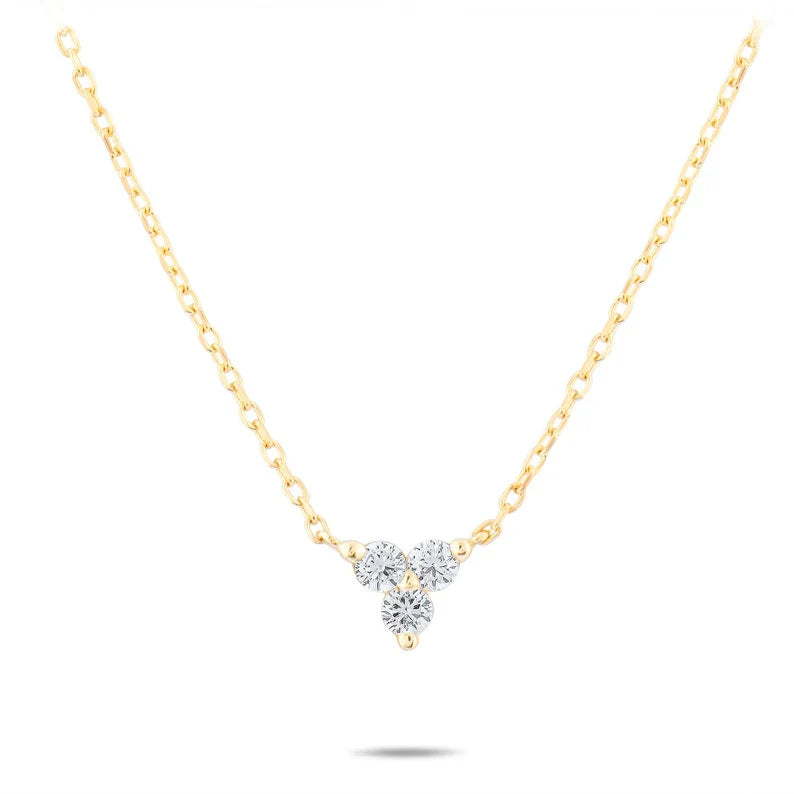 14k Lab Grown Diamond Trio Necklace